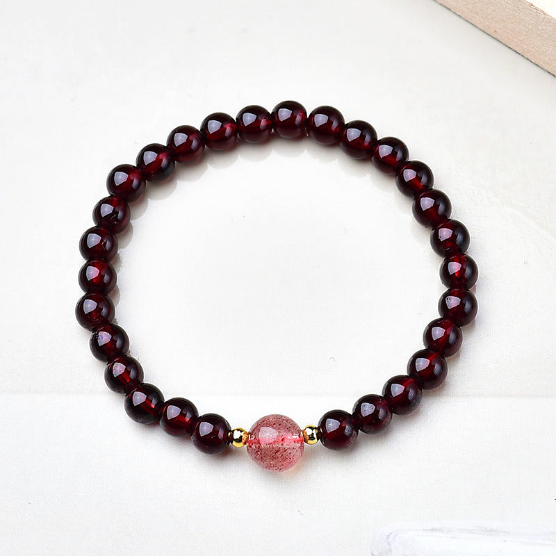 Natural pomegranate transfer bead bracelet strawberry crystal trick peach blossom transfer bracelet