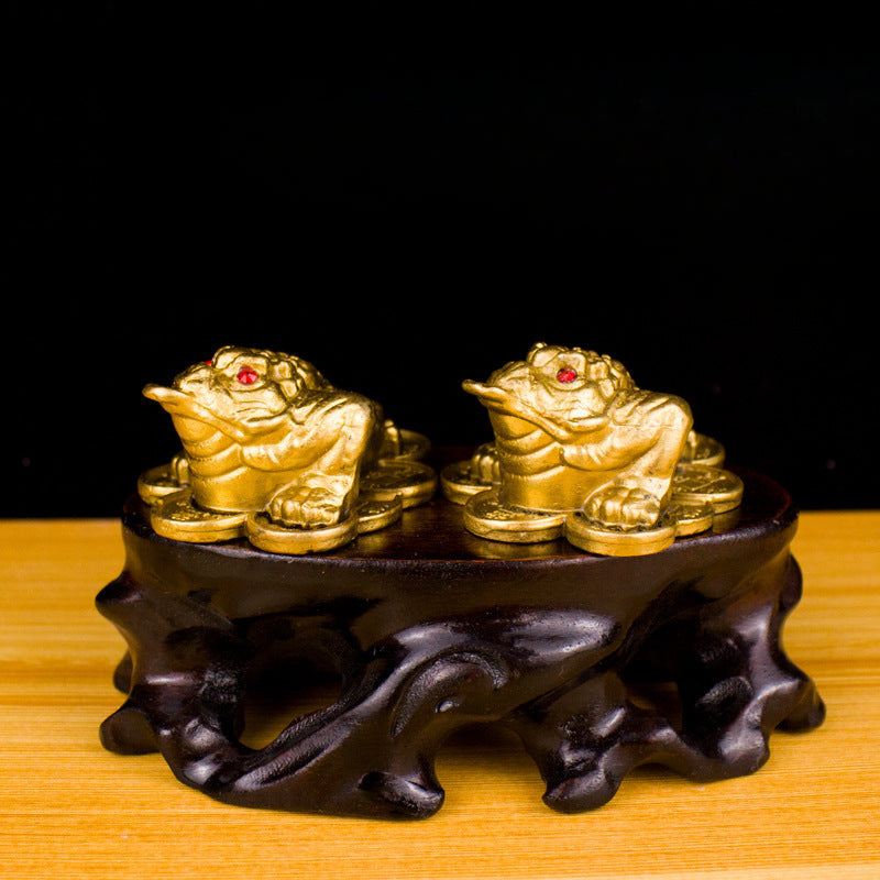 Pure copper three-legged toad lucky ornament feng shui mascot