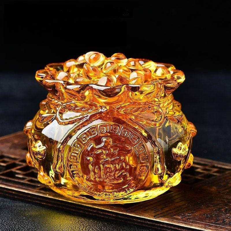 Glazed citrine lucky bag cornucopia