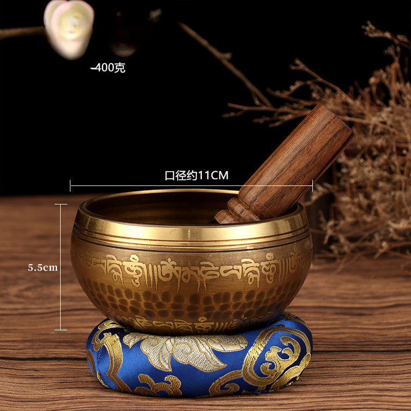 Tibetan six-character mantra Buddhist sound bronze bowl