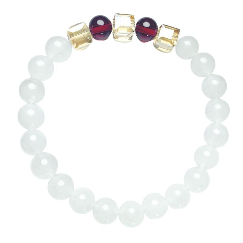 White chalcedony anti-fatigue agate garnet geometric citrine women's bracelet