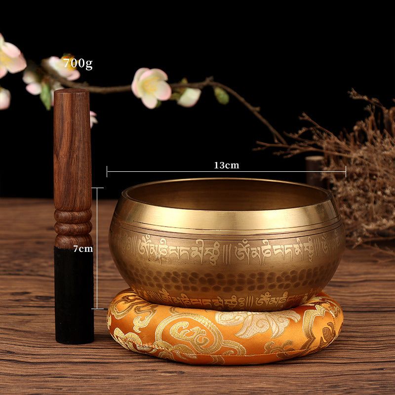 Tibetan six-character mantra Buddhist sound bronze bowl