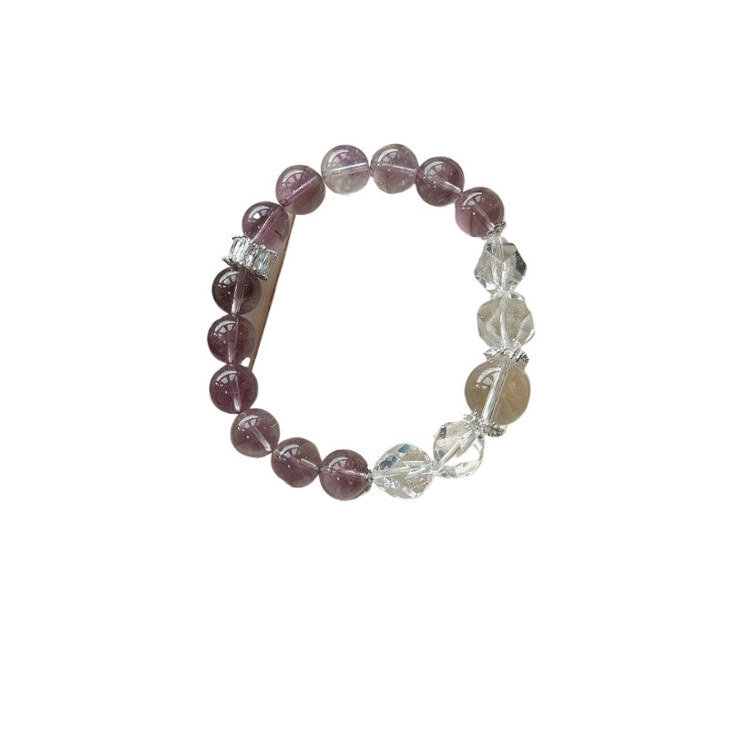Natural white crystal amethyst simple bracelet women's jewelry