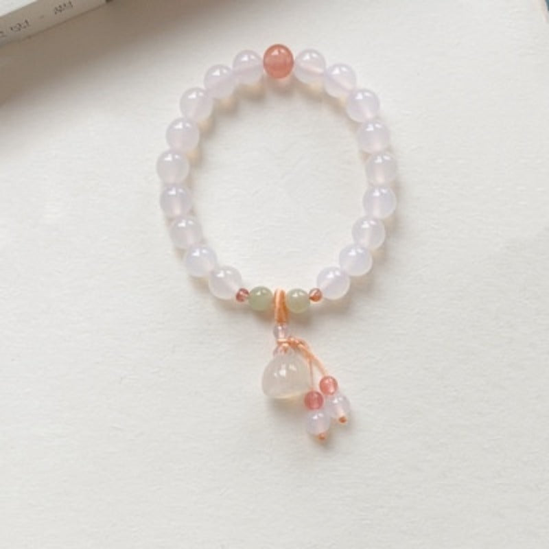 Natural Nanhong Litchi Frozen Agate Bracelet 8mm Bracelet Elegant Gift