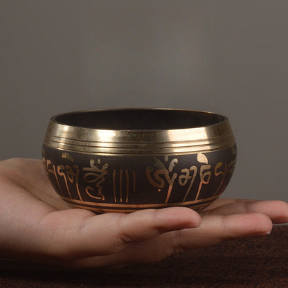 Tibetan Buddhist Bowl Sanskrit Bowl Yoga Meditation Bronze Bowl