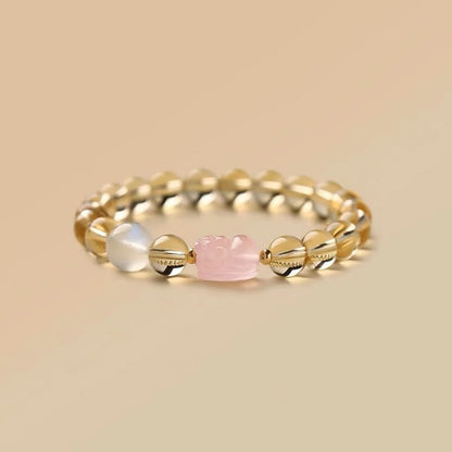Citrine and rose quartz bracelet
