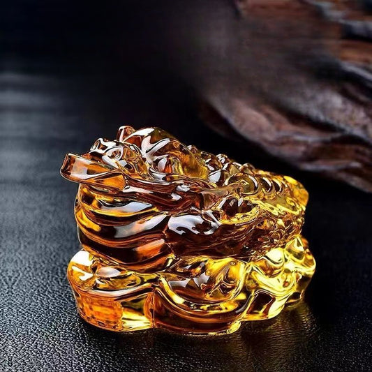 Glazed gold toad feng shui ornament mascot