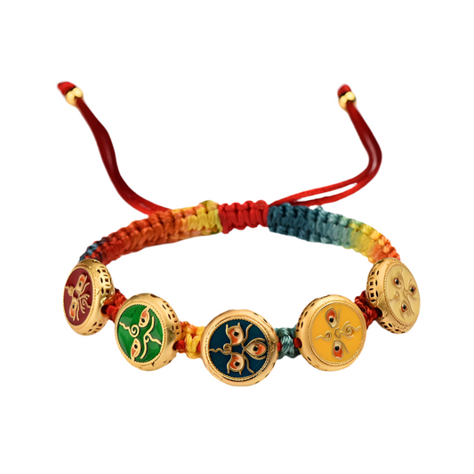 Hand knitting woven bracelet with Five - Way God of Wealth pattern