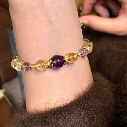 Citrine transfer amethyst bracelet