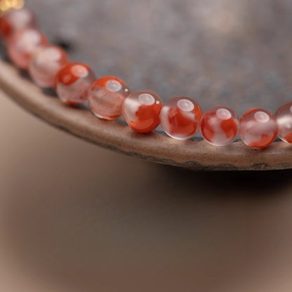 Natural cinnabar Nanhong agate bracelet pearl bracelet women's pearl beads