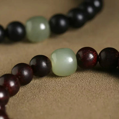 Natural lobular red sandalwood bracelet, couple bracelet, women's hand jewelry, natural jade top bead bracelet.