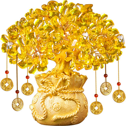Citrine Fortune Tree Ornament Feng Shui Money Tree