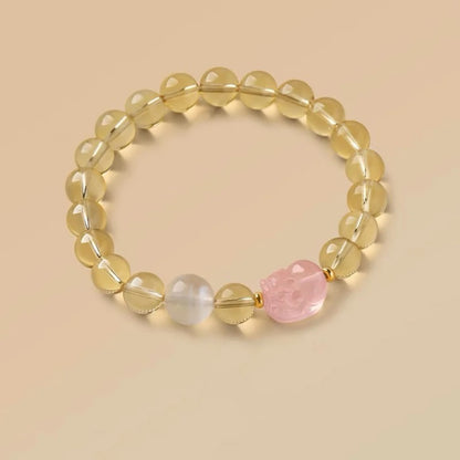 Citrine and rose quartz bracelet