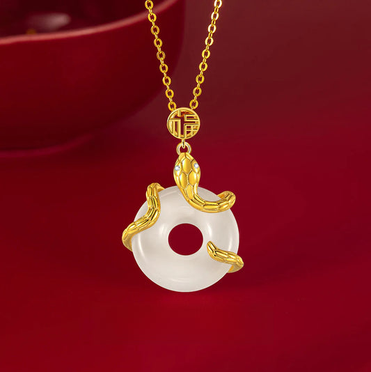 Gilded Agate Necklace for the Year of the Snake