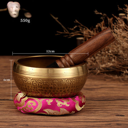 Tibetan six-character mantra Buddhist sound bronze bowl