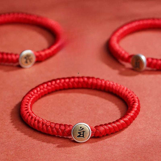 Taoist 2025 Year of the Snake, Birthday Year, Red Rope Bracelet Male Zodiac Tibetan Braided Red Hand Rope Female