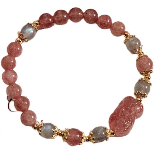 Strawberry Quartz Pixiu Bracelet