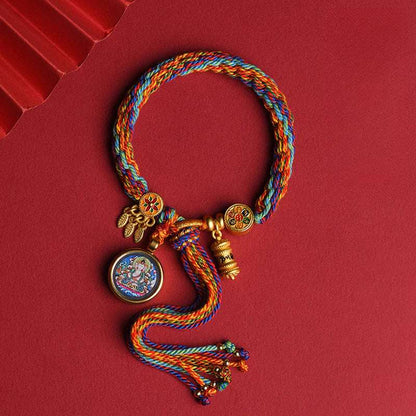 Tibetan Thangka Eight Guardian Gods Wu Ye Manjushri Tibetan Thangka Hand Rope Female Zakiram Bracelet Male Gift
