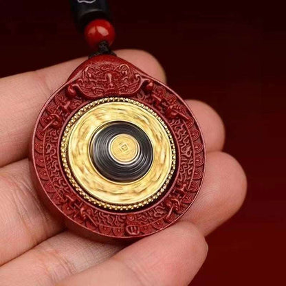 Taoist cinnabar pendant, Jiugong gossip women's model, natal year necklace, women's six-character mantra transfer bead pendant, men's