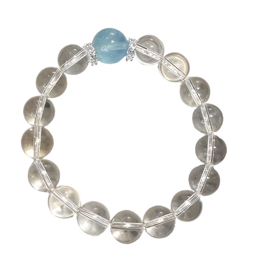 White Crystal Bracelet Women Purify the magnetic field and discharge negative energy.