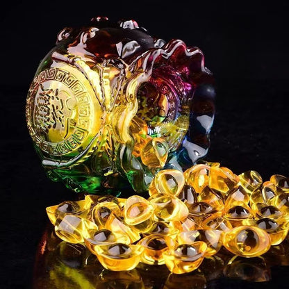 Glazed citrine lucky bag cornucopia