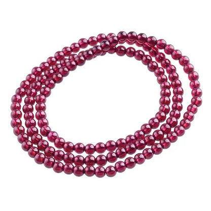 Natural raw garnet A grade burgundy, multi-circle bracelet, women's version three-circle bracelet.