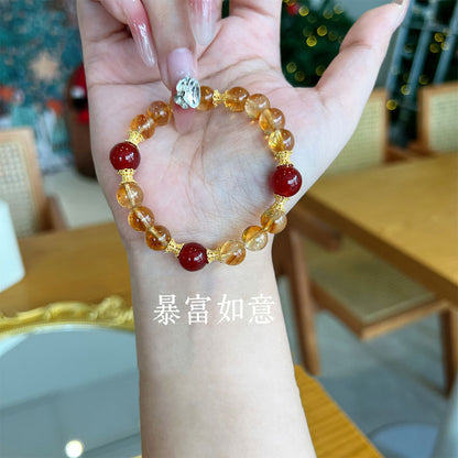 Citrine and agate bracelet