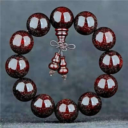 Authentic collection of lobular red sandalwood bracelets for men and women, high-density wooden rotating beads, rosary beads, Buddha beads plate playing sandalwood