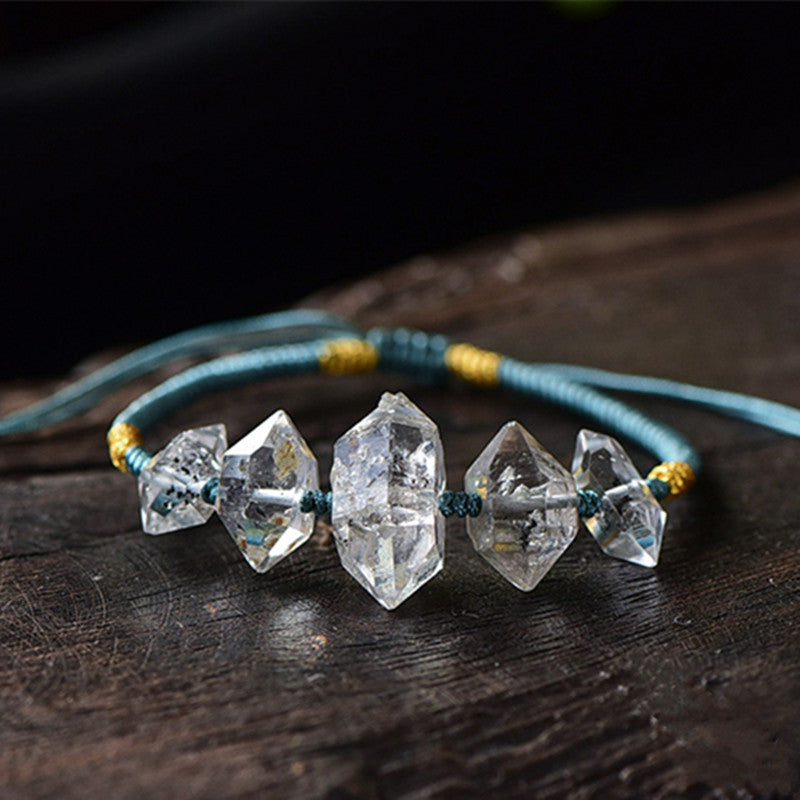 Natural Crystal Shining Diamond Bracelet Double Spinel Rough Stone Crystal Bracelet