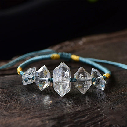 Natural Crystal Shining Diamond Bracelet Double Spinel Rough Stone Crystal Bracelet