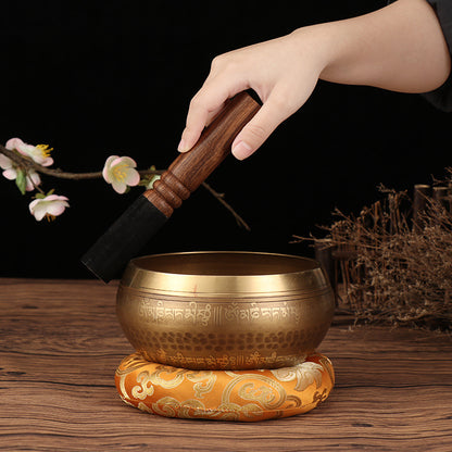 Tibetan six-character mantra Buddhist sound bronze bowl