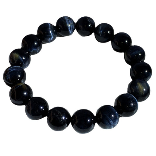 Lightning eye blue tiger's eye bracelet, attracting peach blossoms for men.