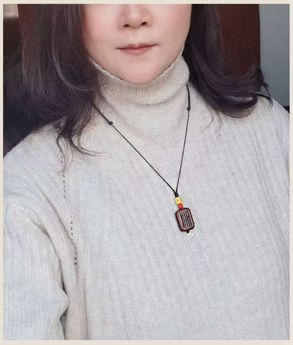 Agarwood safe brand necklace wooden pendant sweater chain long short retro national style new Chinese collarbone chain