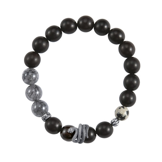 Ebony black crystal s95 silver bracelet