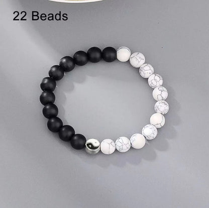 Free Today: Handmade Tai Chi Gossip Turquoise Yin Yang Black and White Bracelet Nourishing Healing Practice