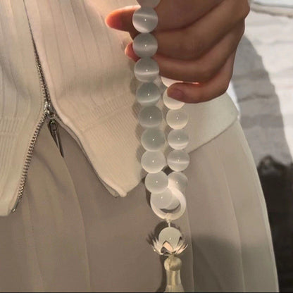 white opal eighteen children, handheld She Taicui Hanfu fringed hand twist antique bracelet for men and women