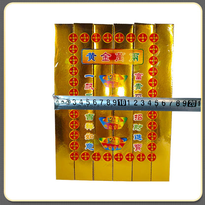 Gold bars and silver bars sacrificial supplies burn paper money to worship Buddha