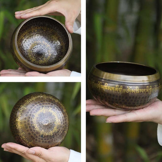 Tibetan Scripture Singing Bowl Buddhist Sound Yoga Meditation Sound Therapy Singing Bowl