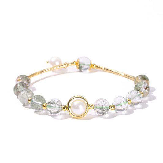 Crystal Green Ghost Pearl Lucky Bracelet