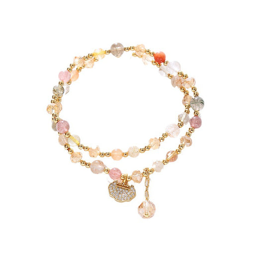 Color hair crystal bracelet bracelet.