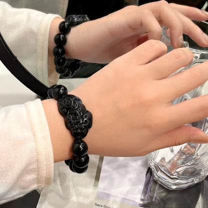 Natural Obsidian Pixiu Lucky Bracelet