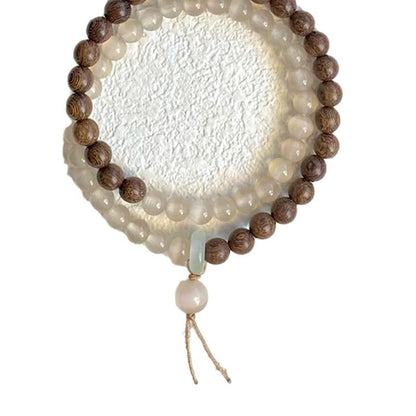 Golden Silk Wood Grain Double - Ring Bracelet, Lady's Amulet and Evil - Repelling Decoration