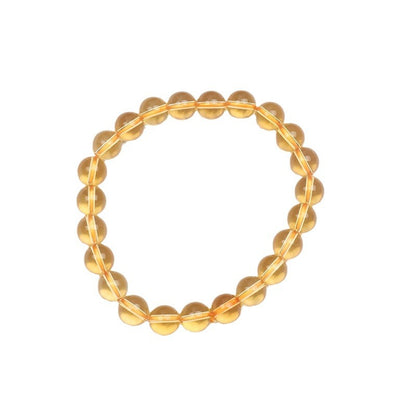 Natural citrine bracelet, crystal bracelet, classic simple old mine citrine round bead bracelet.