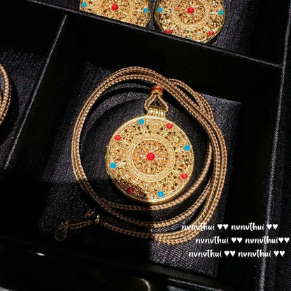Ancient Taoist gold filigree chisel engraving vajra pestle Pixiu necklace, new Chinese style, Pixiu copper coins stacked with pendant chain