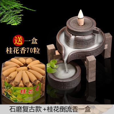Sandalwood Stone Mill Reverse Flow Incense Burner