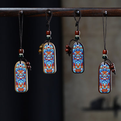 Green sandalwood safe brand car keychain pendant pendant