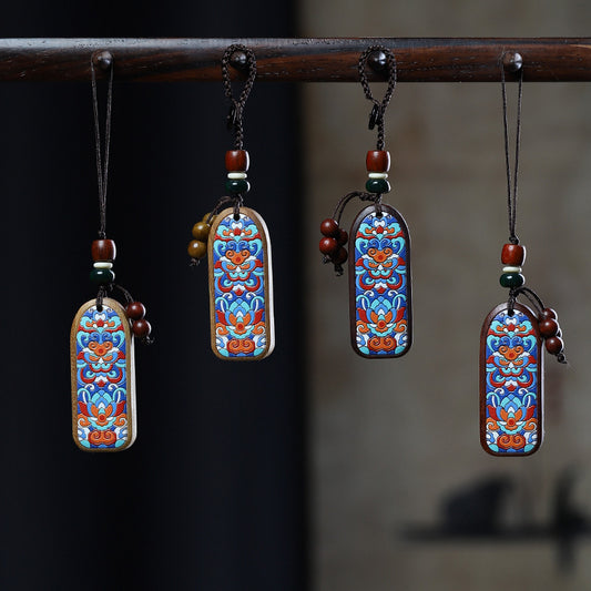 Green sandalwood safe brand car keychain pendant pendant