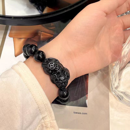 Natural Obsidian Pixiu Lucky Bracelet