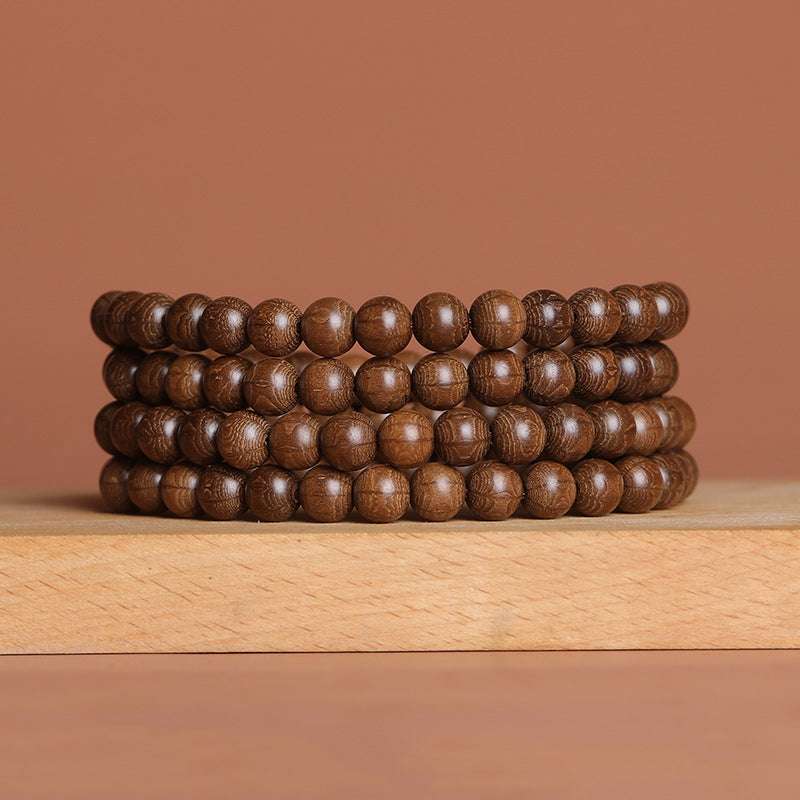 Boutique six-way wood bracelet 108 pieces, dragon-lowering wood 8mm men's and women's cultural play Buddha bead pendant bracelet