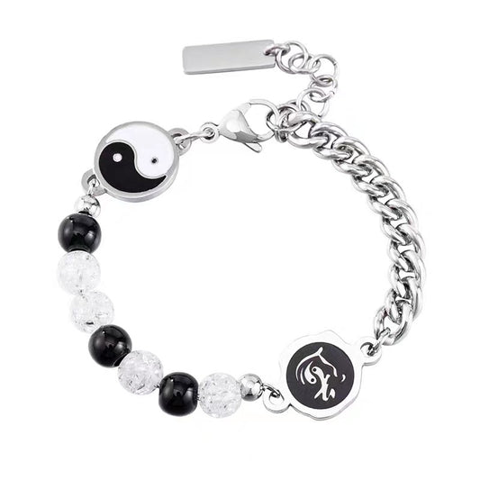 Taiji Yin-Yang Titanium Steel Bracelet